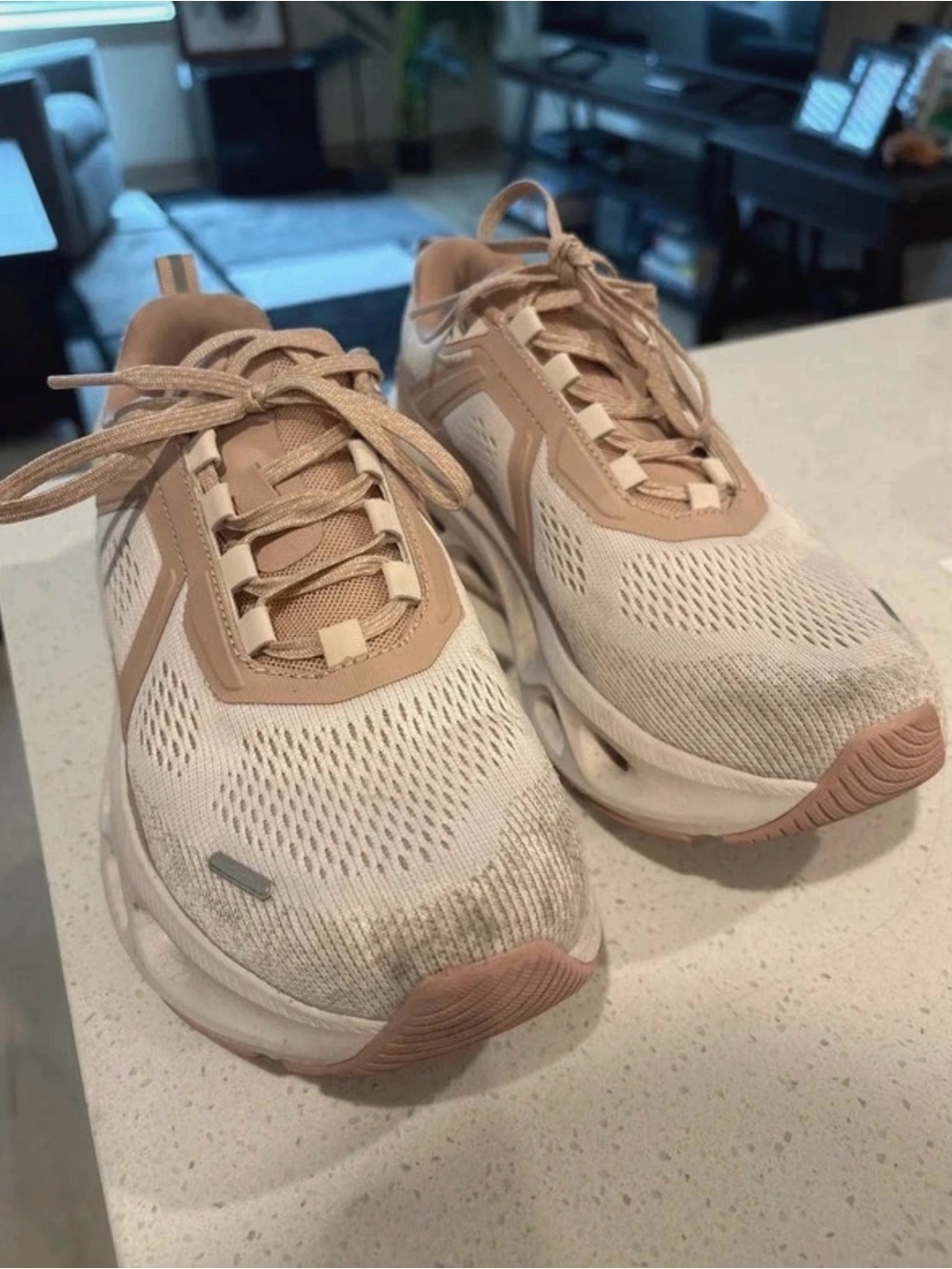 Women’s Lightweight Beige-Pink Running Sneakers - Everyday Support